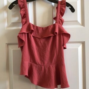 J.O.A. pink ruffle top
